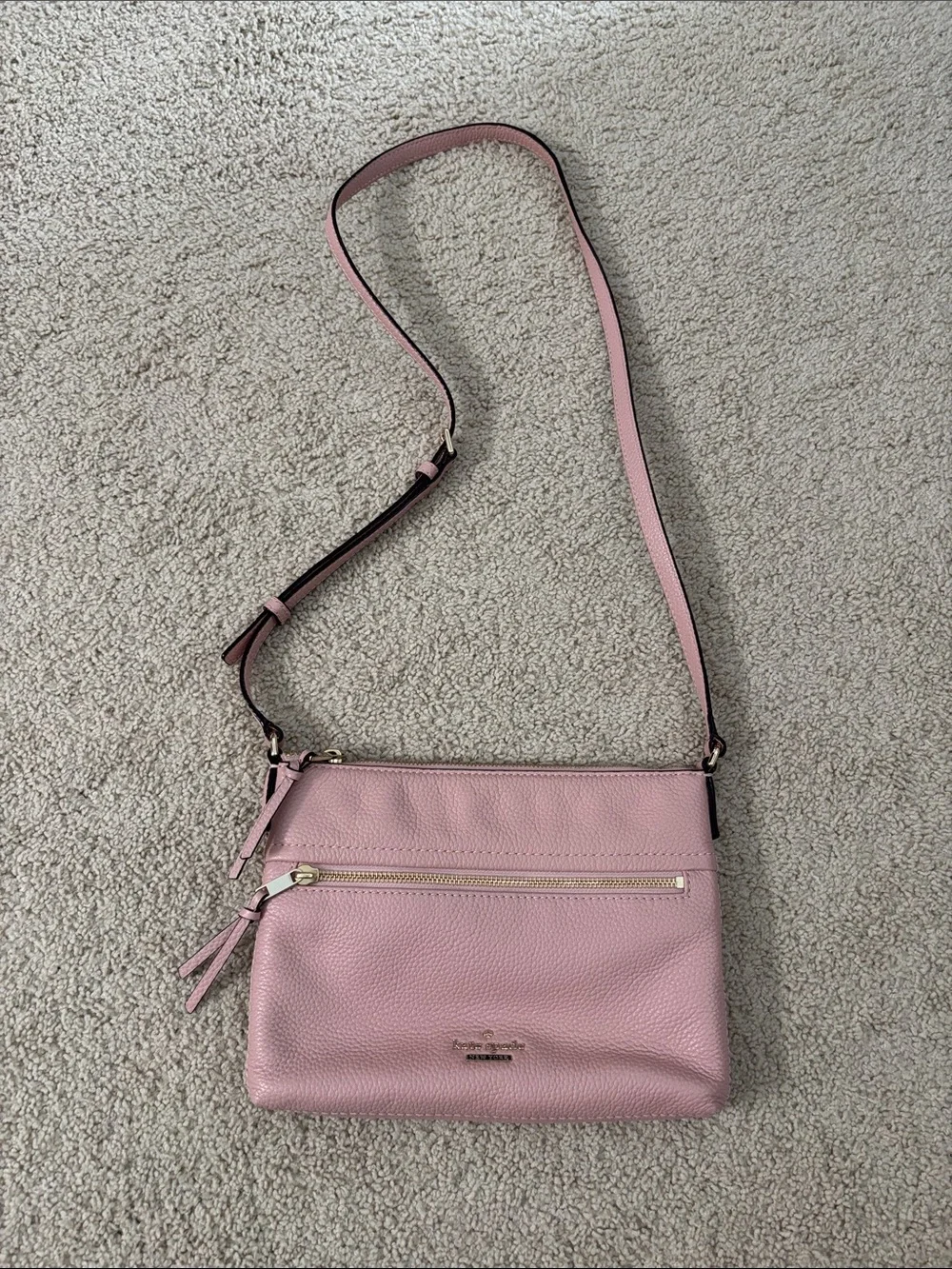 kate spade Pebbled Leather Crossbody in Light Pink